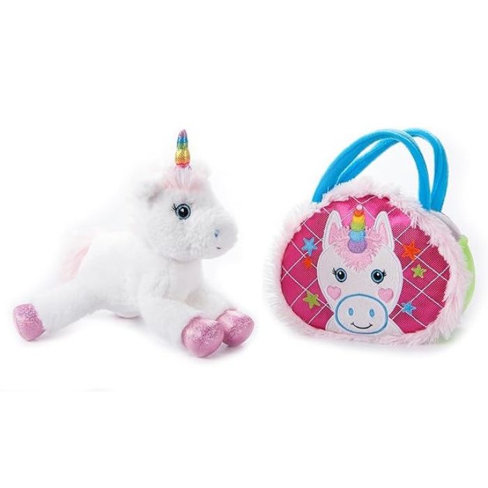 Peluche licorne avec un sac