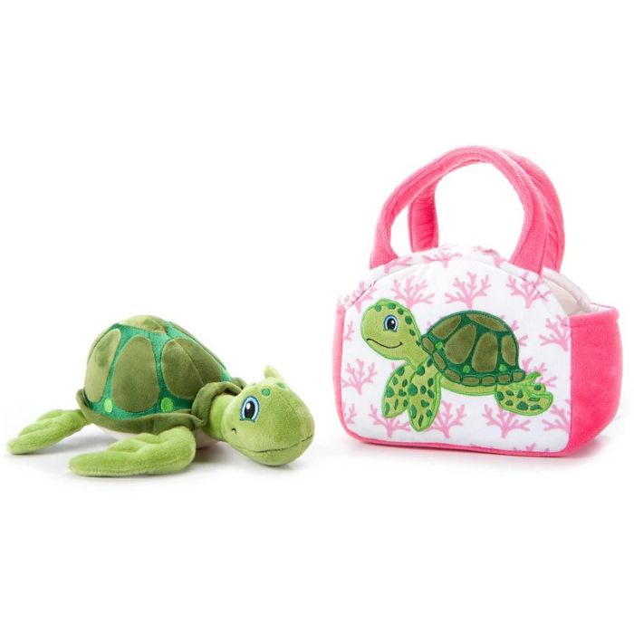 Peluche tortue de mer avec un sac