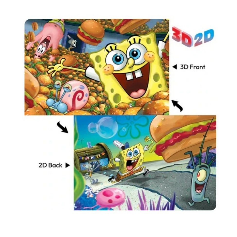Casse-tête 3D/2D 150 morceaux Bob l'éponge