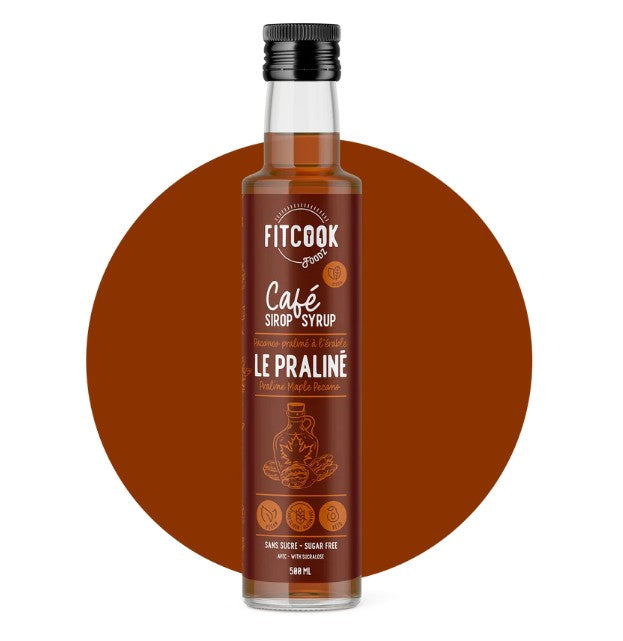 Sirop pour café sans sucre aux pacanes pralinées à l'érable Le Praliné 500 ml Fit Cook