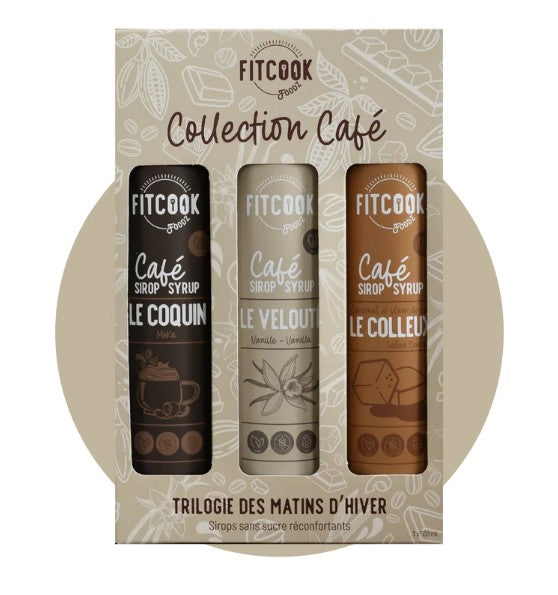 Trio de sirop pour café sans sucre 500 ml Fit Cook