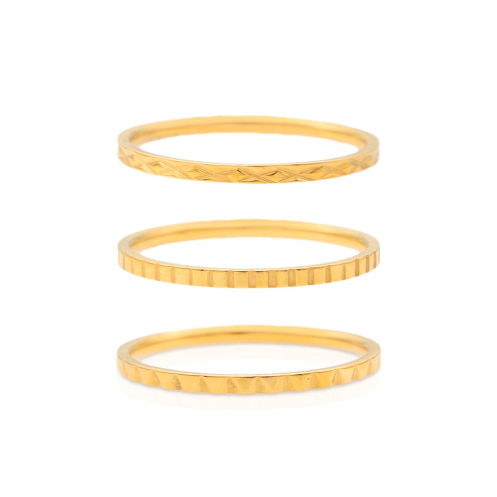 Bague Brit (ensemble de 3) - or