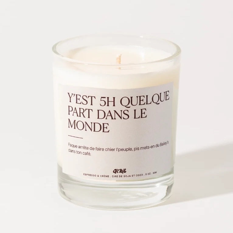 Chandelle 9 oz Y'est 5h quelque part dans le monde - Espresso et café