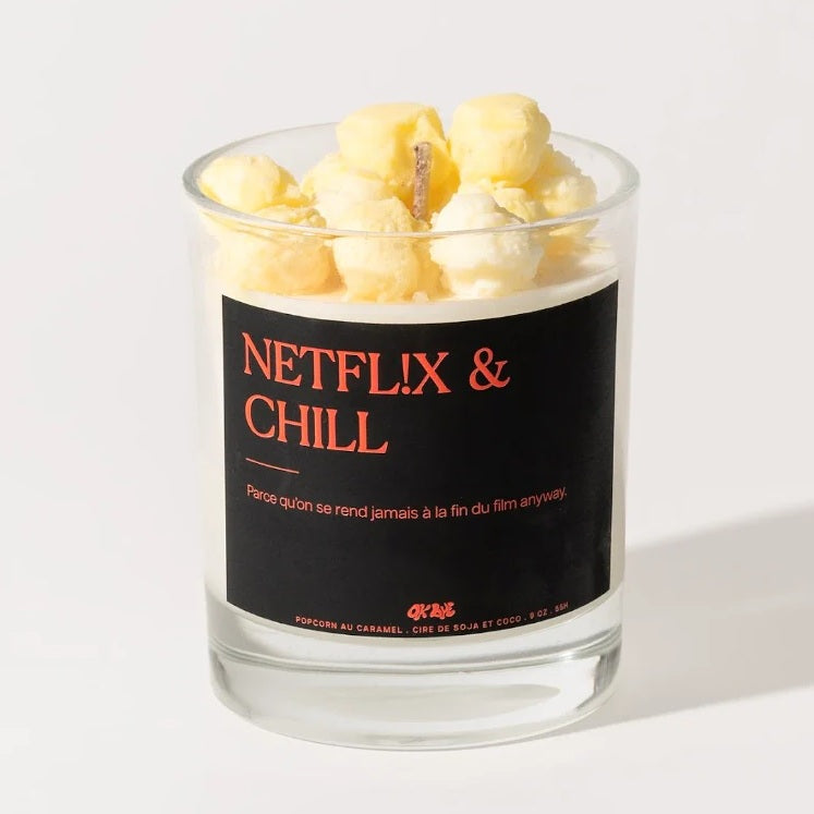 Chandelle 9 oz Netflix et Chill - Popcorn et caramel