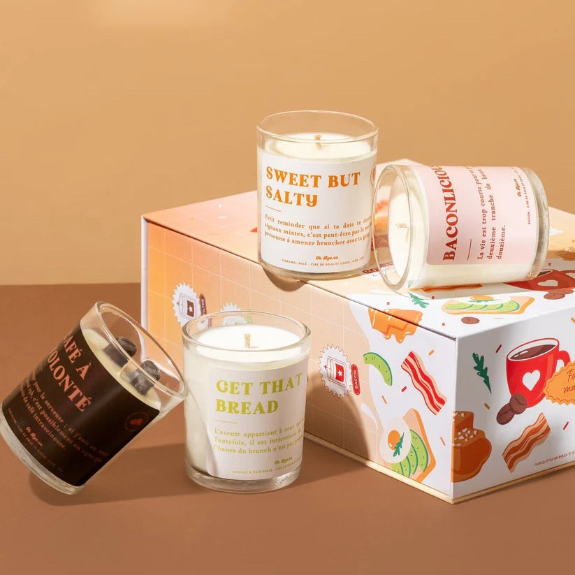 Coffret de chandelles Team salé pour le brunch  (4 chandelles)