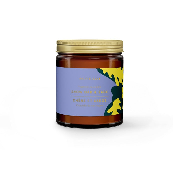 Chandelle végane en pot 8 oz Chêne et Sauge