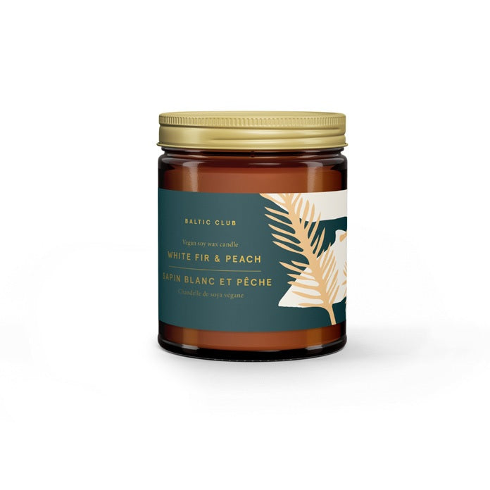 Chandelle végane en pot 8 oz Sapin blanc et Pêche