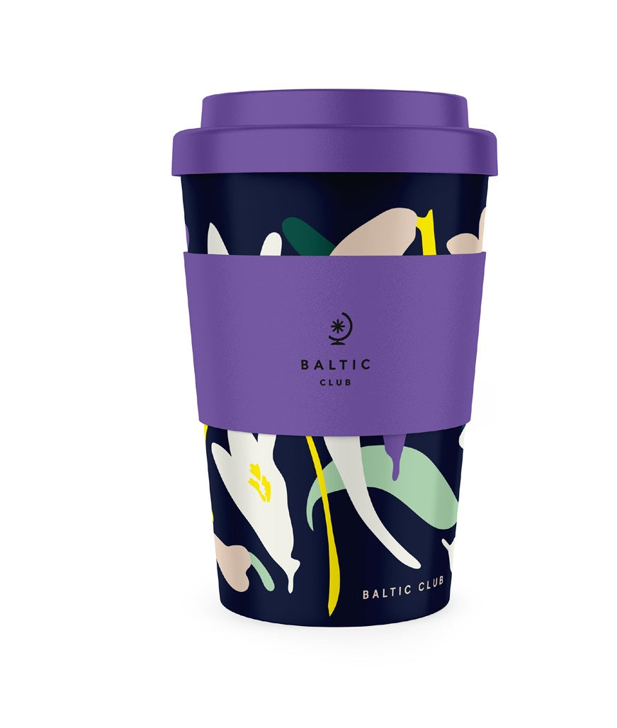 Gobelet réutilisable 14 oz en bambou avec manchon et couvercle Hypnose