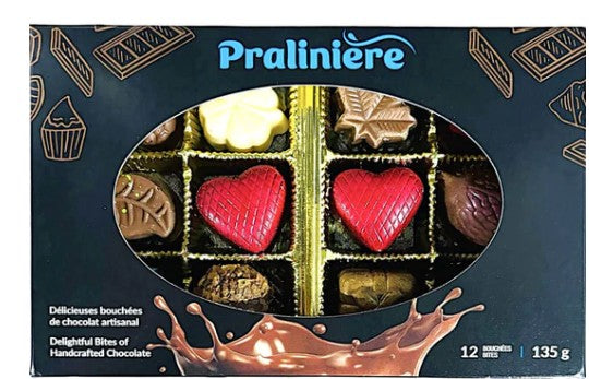 Boîte de 12 chocolats fins 135 g Pralinière