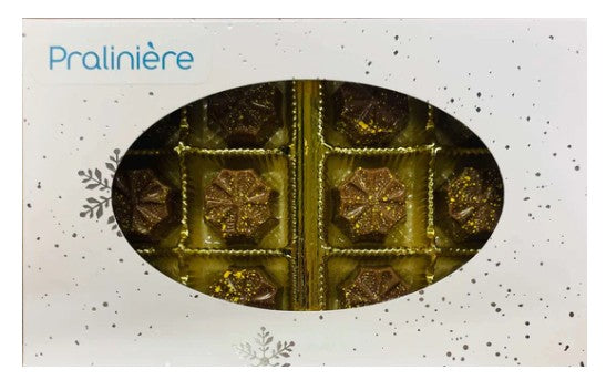 Boîte de 12 chocolats au miel et noisettes 120 g Pralinière