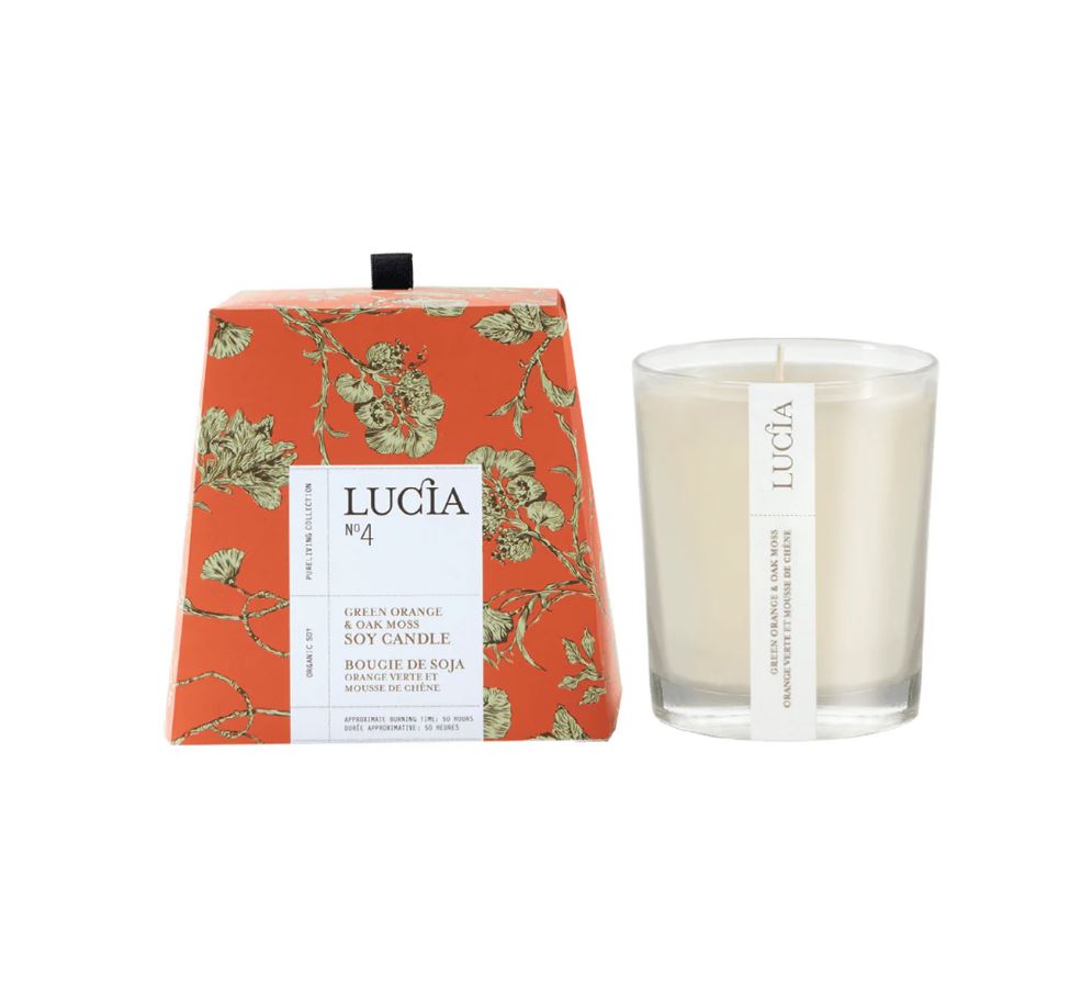 Chandelle de soya orange verte et mousse de chêne (50 heures)