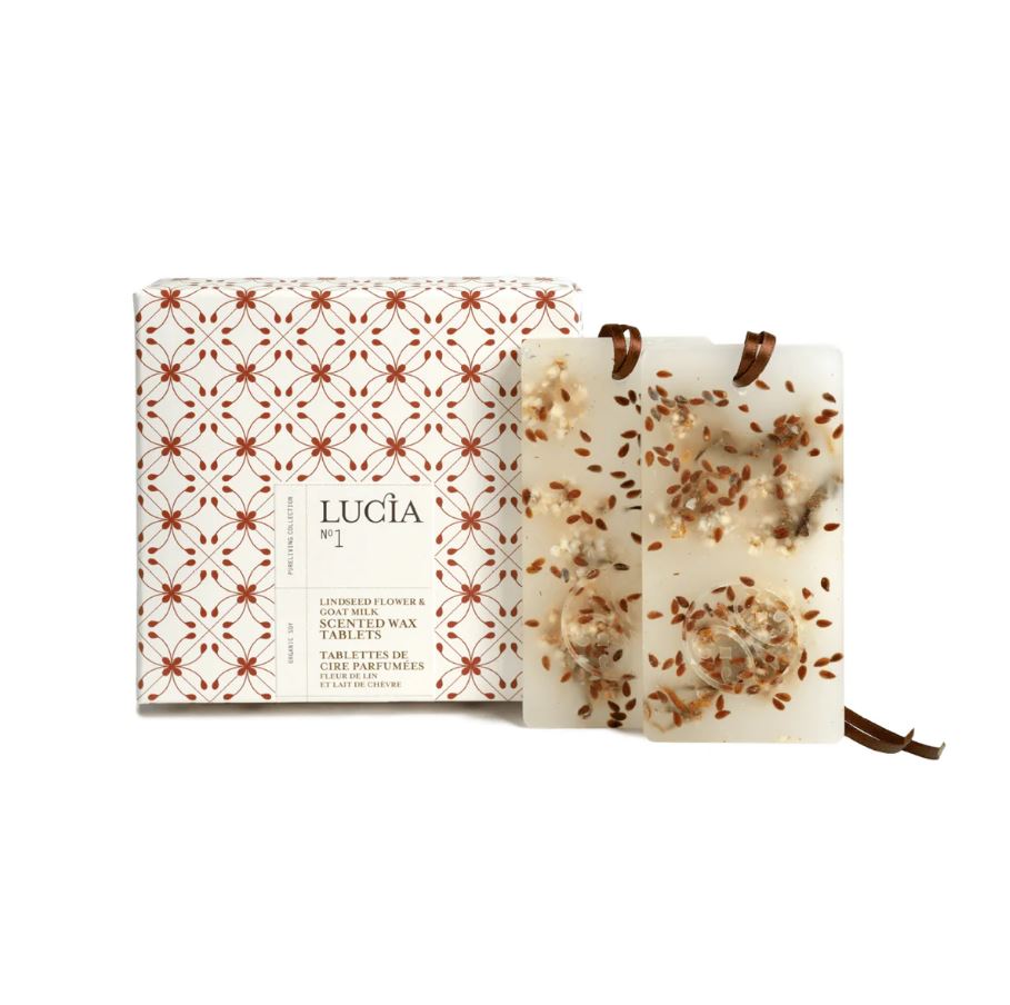 Tablette de cire parfumée à suspendre Fleur de lin et lait de chèvre (Paquet de 2)