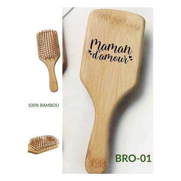 Brosse à cheveux 100% bambou - Maman d'amour