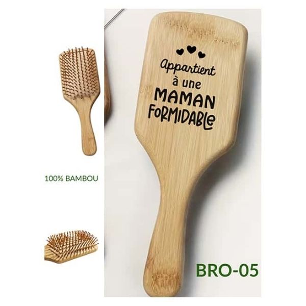 Brosse à cheveux 100% bambou - Appartient à une maman formidable
