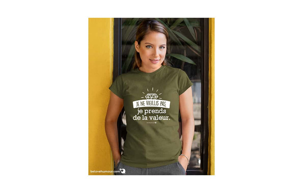 T-shirt humoristique pour adulte - Je ne vieillis pas, je prends de la valeur