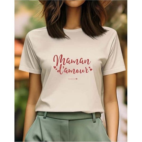 T-shirt adulte beige - Maman d'amour