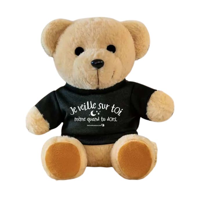 Peluche ourson - Je veille sur toi, même quand tu dors