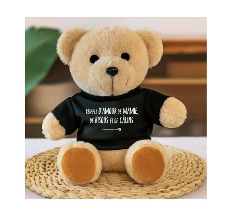 Peluche ourson - Rempli d'amour de mamie, de bisous et de câlins