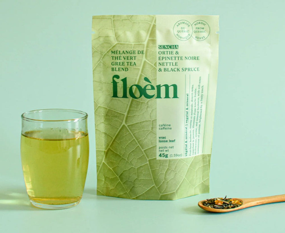 Thé vert en vrac Floèm - Sencha, ortie et épinette noire 45 g