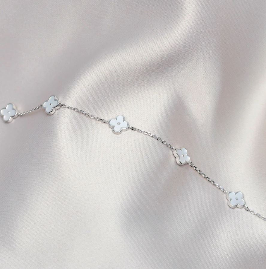 Bracelet Le charmant - blanc et argent