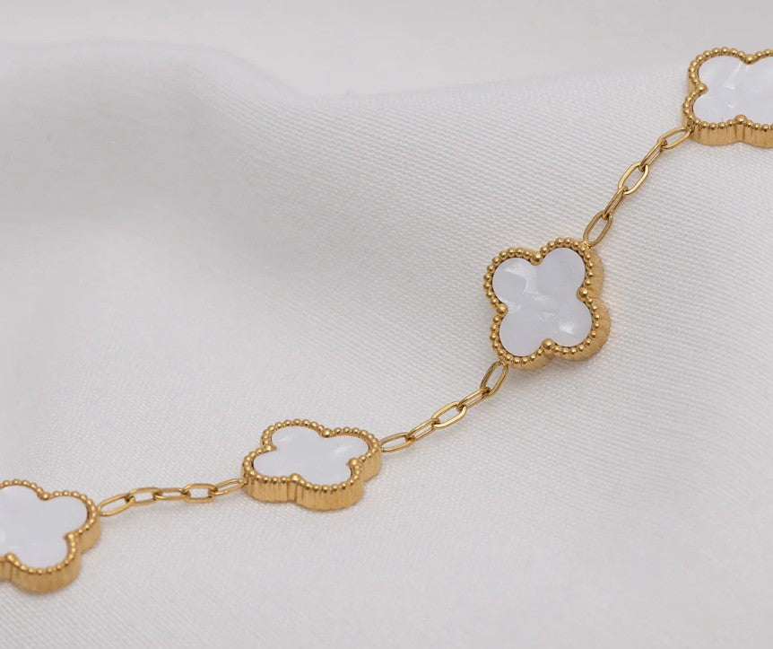 Bracelet Le charmeur - blanc et or