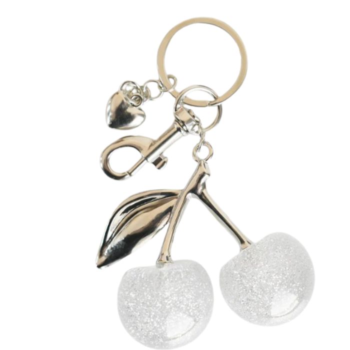 Porte-clés cerises blanches