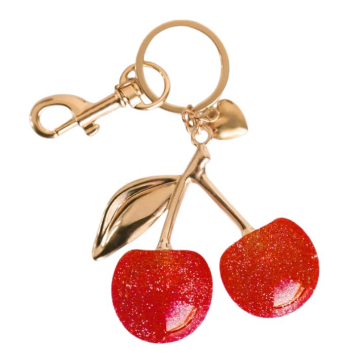 Porte-clés cerises rouges