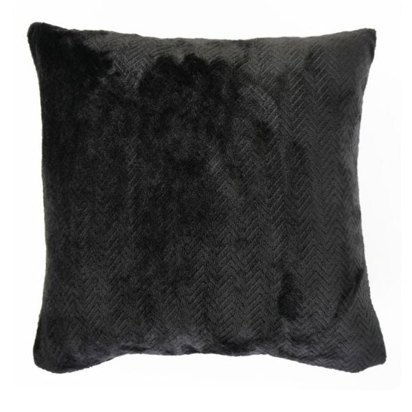 Coussin 18 po x 18 po en micro flanelle noire