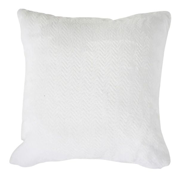 Coussin 18 po x 18 po en micro flanelle blanche