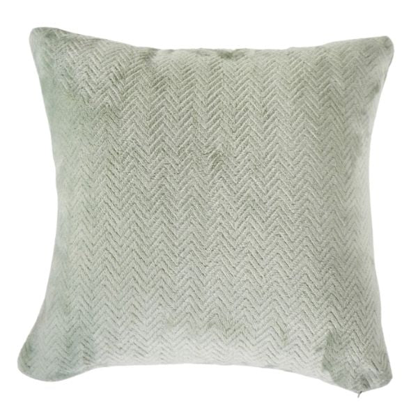 Coussin 18 po x 18 po en micro flanelle vert sauge