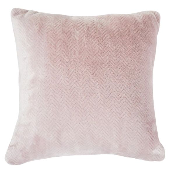 Coussin 18 po x 18 po en micro flanelle rose