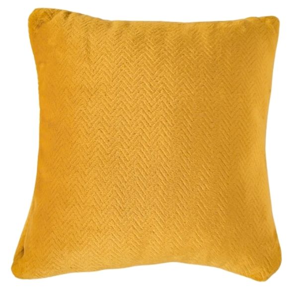 Coussin 18 po x 18 po en micro flanelle jaune