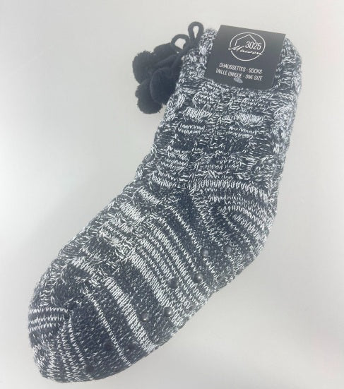 Bas noir avec brillants et pompons (STD)