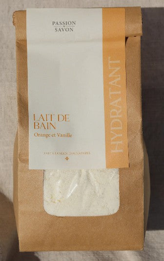 Lait de bain moussant en poudre 300 g orange et vanille