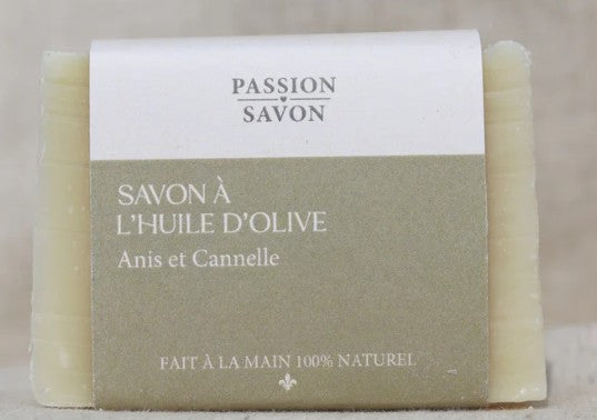 Savon en barre à l'huile d'olive 100 g anis et cannelle