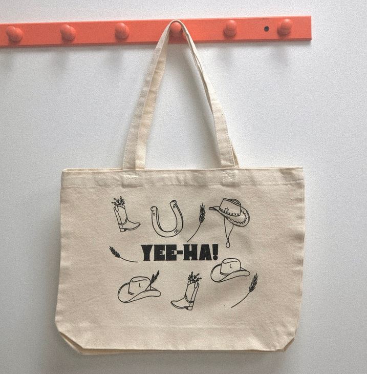 Sac réutilisable en coton 44 po x 36 po cowboy