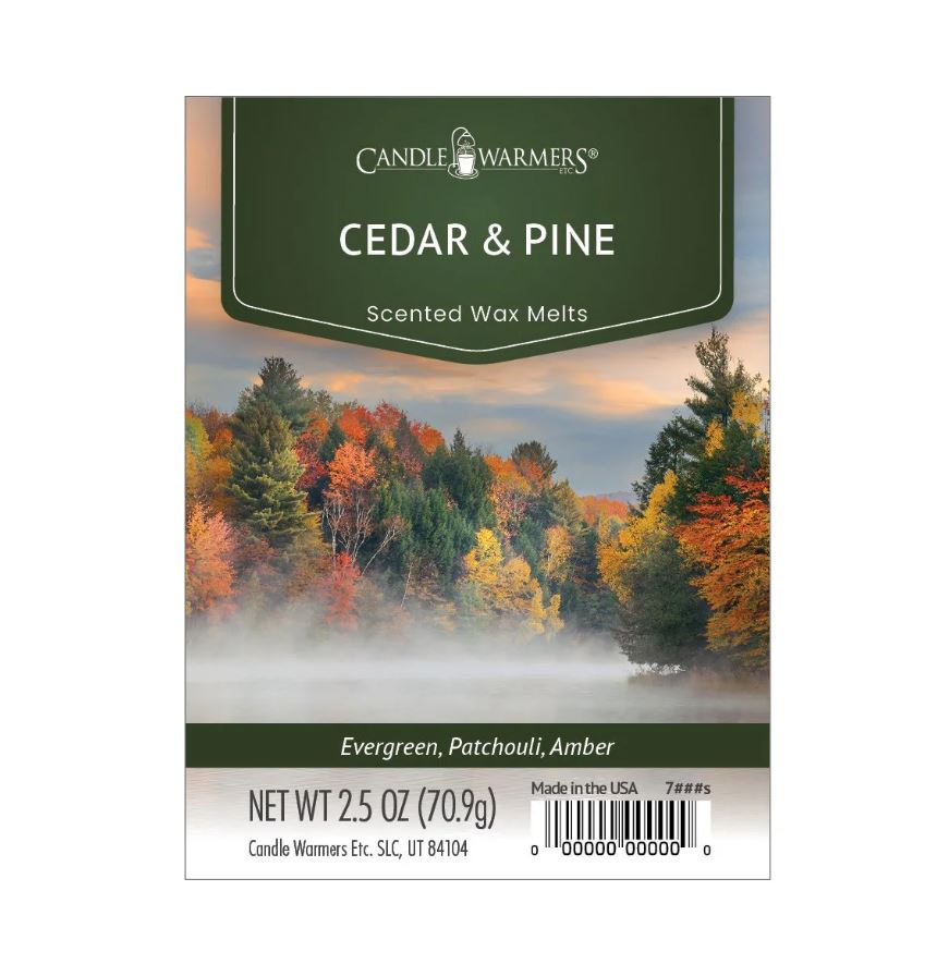Cube de cire parfumé 2,5 oz cèdre et pin (paquet de 6 cubes)
