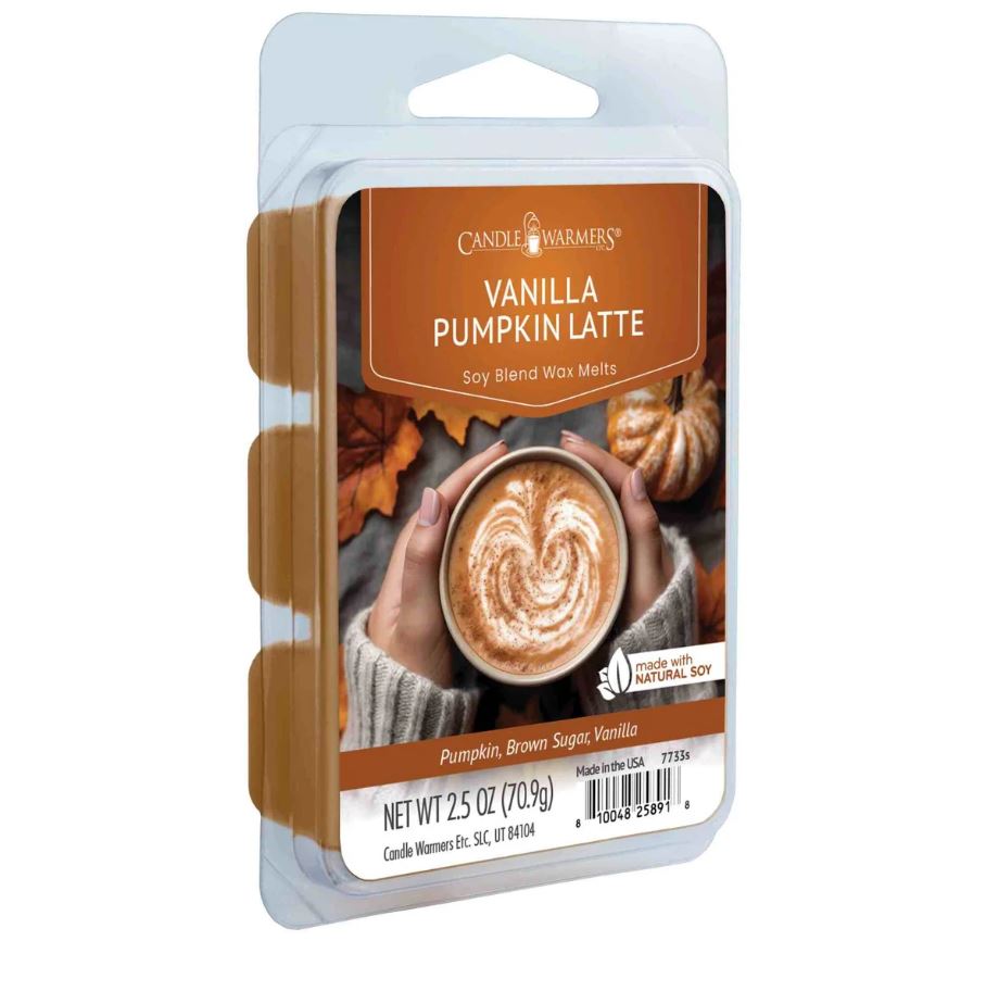 Cube de cire parfumé 2,5 oz latté à la citrouille et vanille (paquet de 6 cubes)