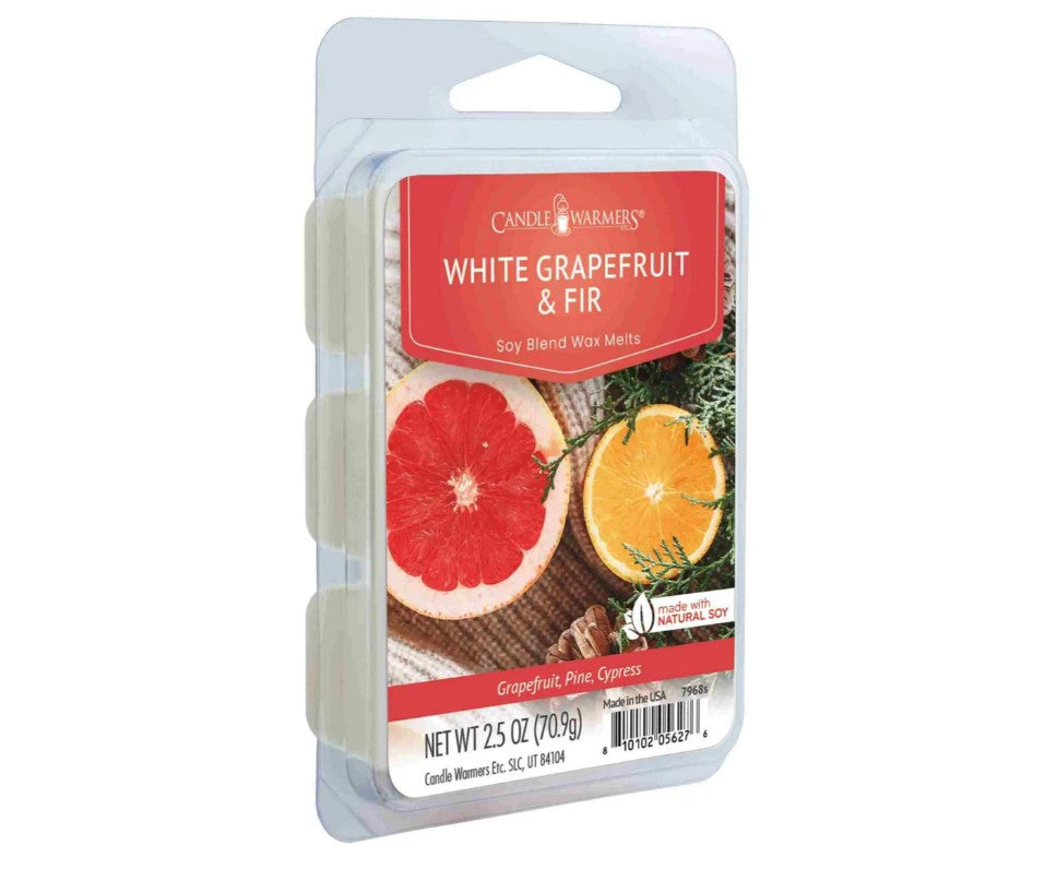 Cube de cire parfumé 2,5 oz pamplemousse blanc et sapin (paquet de 6 cubes)