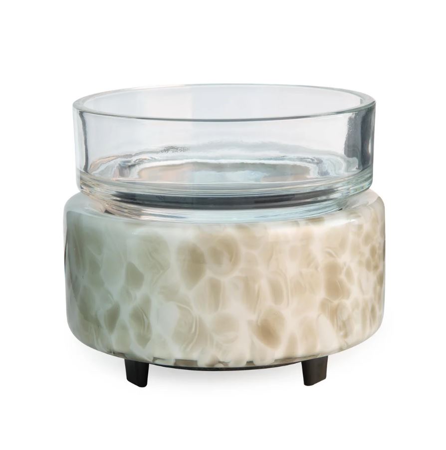 Chauffe-cire 2 en 1 (chauffe les bougies ou les cubes de cire) verre