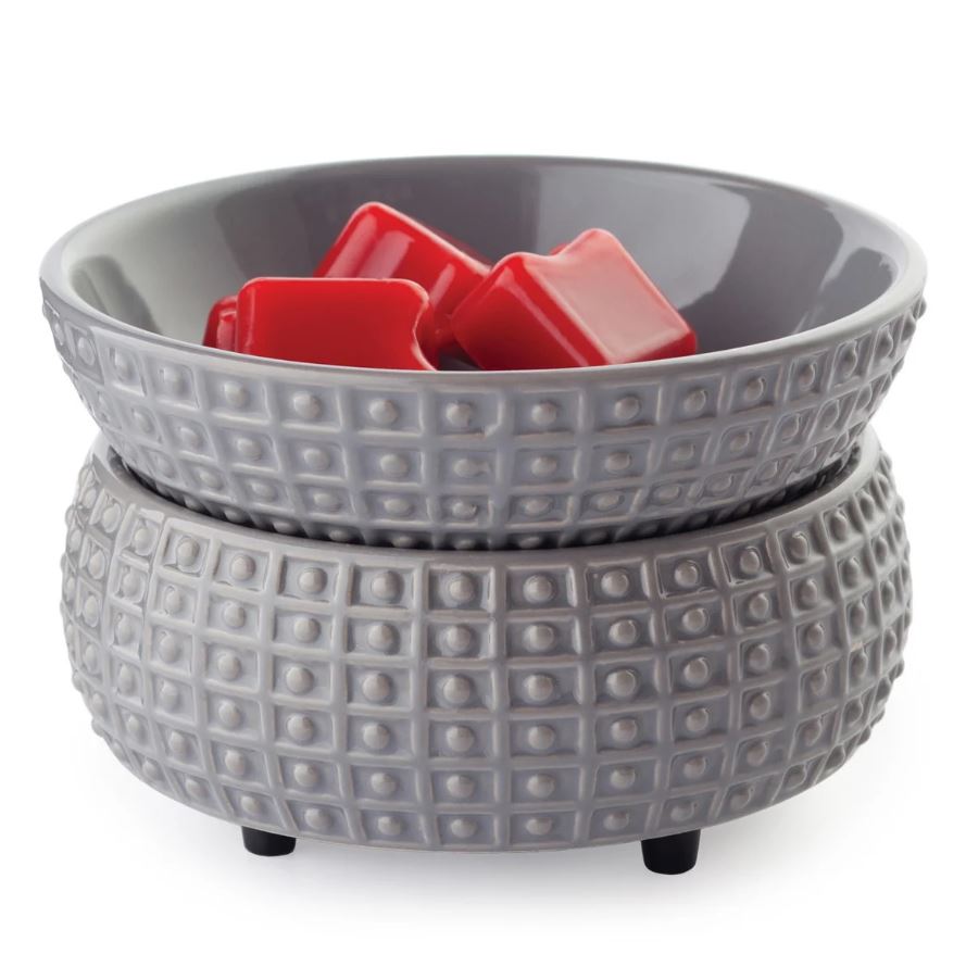 Chauffe-cire 2 en 1 (chauffe les bougies ou les cubes de cire) gris ardoise
