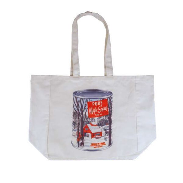 Sac en toile fourre-tout (tote bag) image canne de sirop d'érable