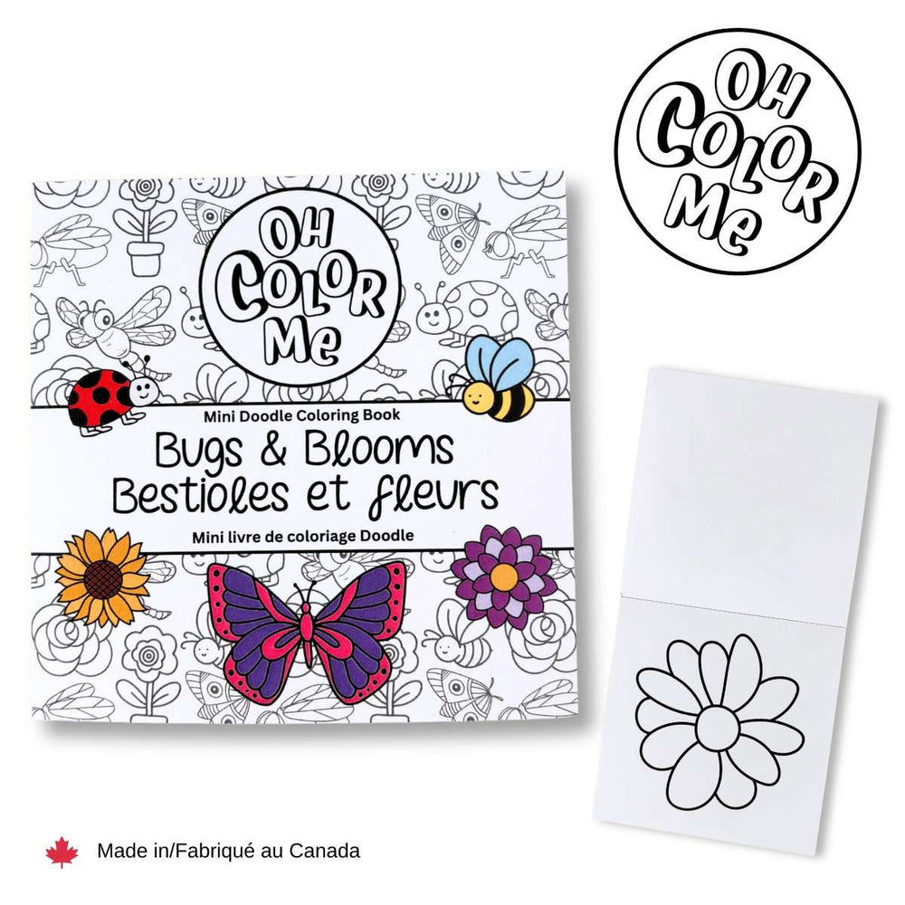 Livre à colorier 4 po x 4 po Oh Color Me - Bestioles et fleurs 50 pages