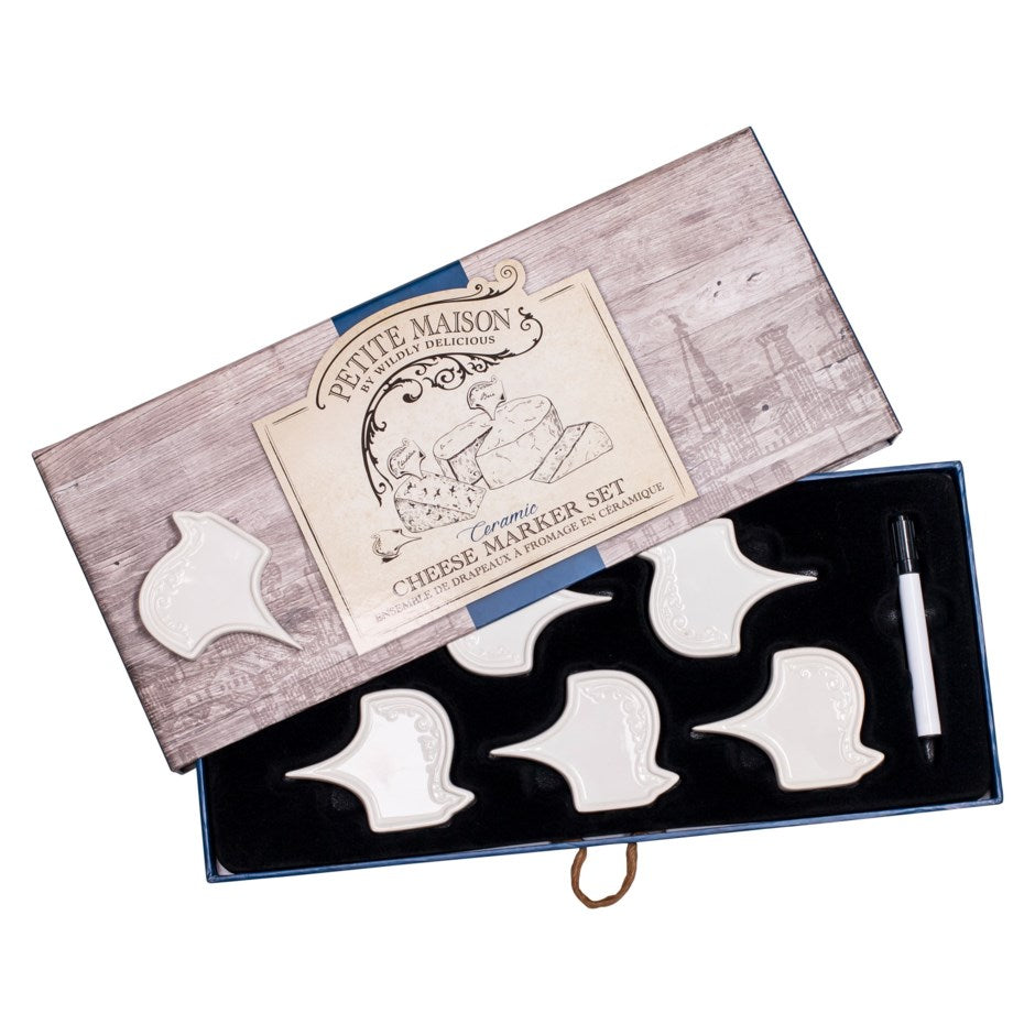 Marqueur de drapeaux pour fromage en céramique (paquet de 6)