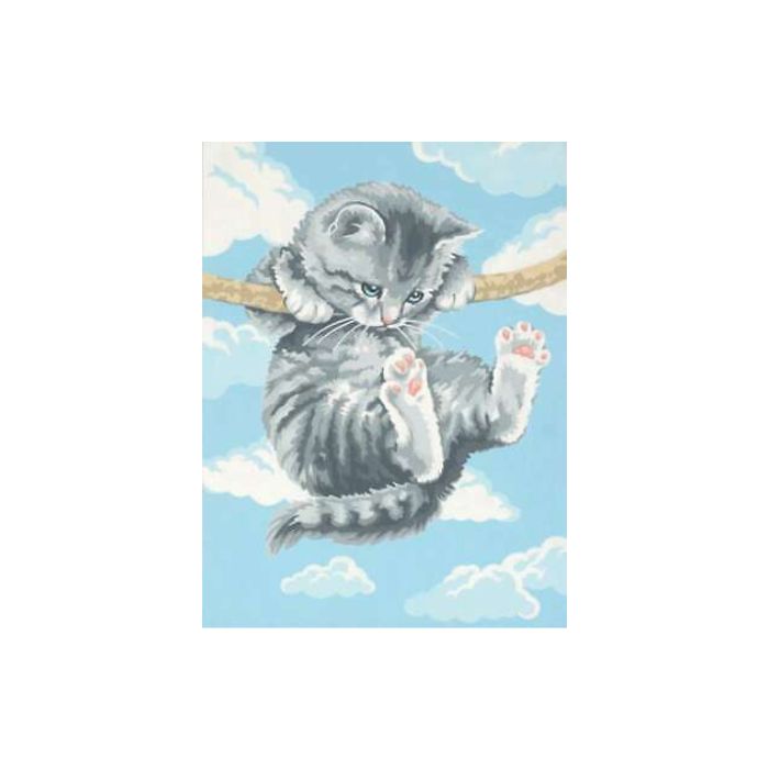 Peinture à numéros 9 po x 12 po chaton suspendue