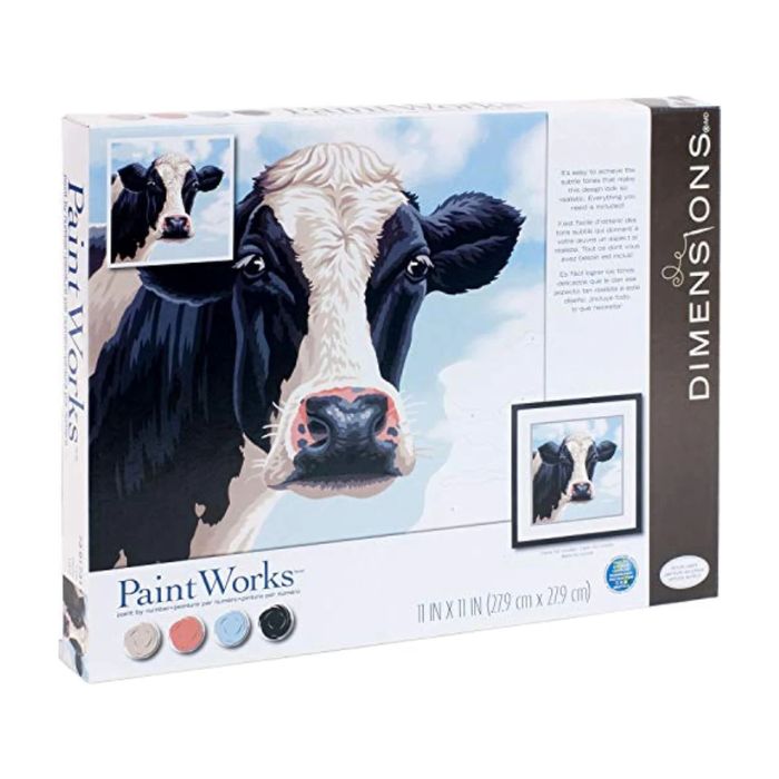 Peinture à numéros 11 po x 11 po Paint Works vache