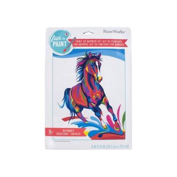 Peinture à numéros 8 po x 12 po cheval coloré
