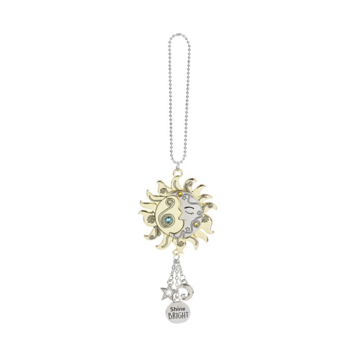 Pendentif pour auto 2 po x 2 po soleil et lune