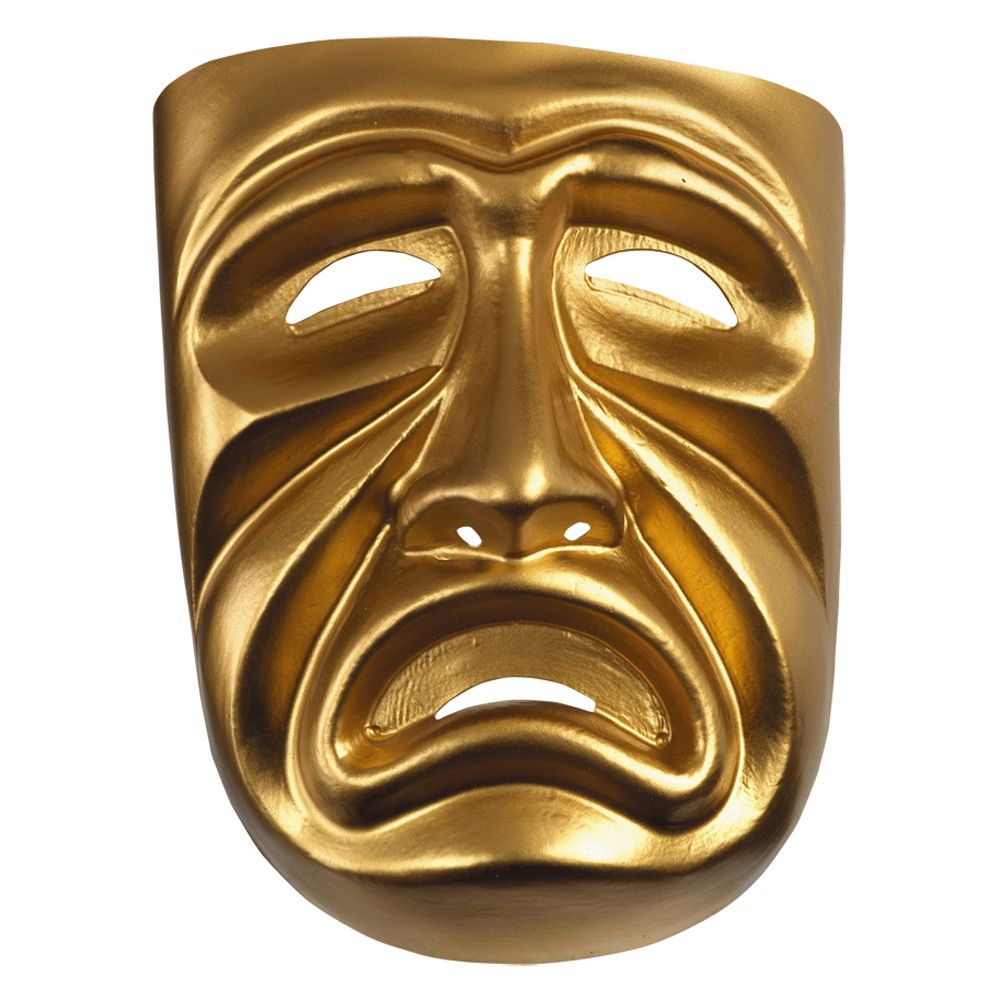 Masque de tragédie grecque or pour adulte
