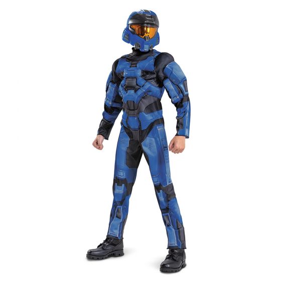 Costume enfant Halo - Spartan II musclé bleu